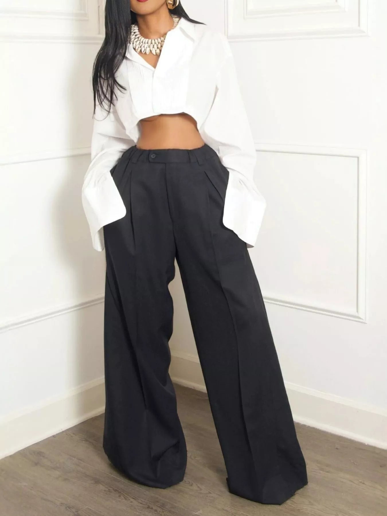 Curated Cotton Pleated Trousers