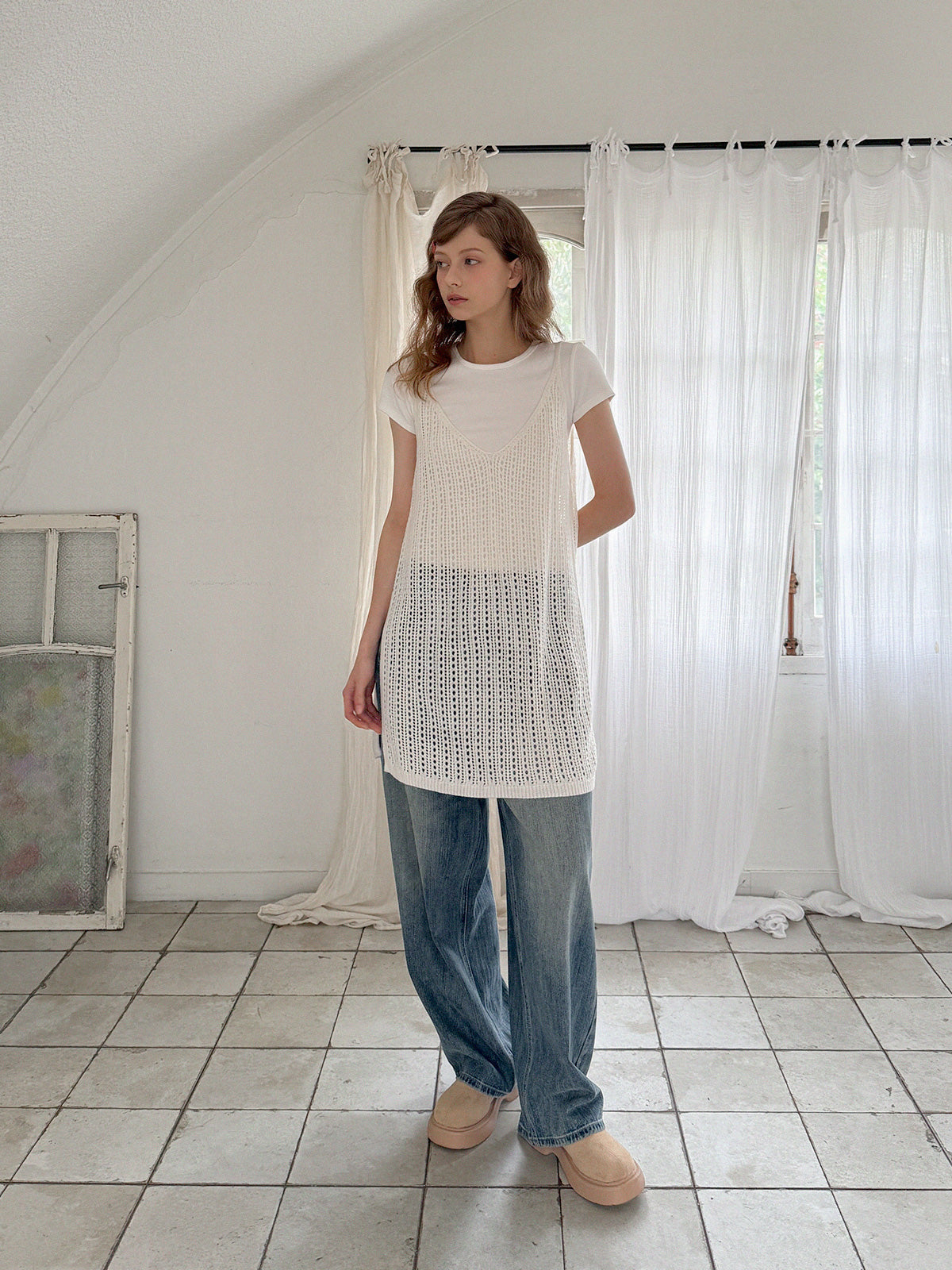 Another Layer Sleeveless Knit Dress-0