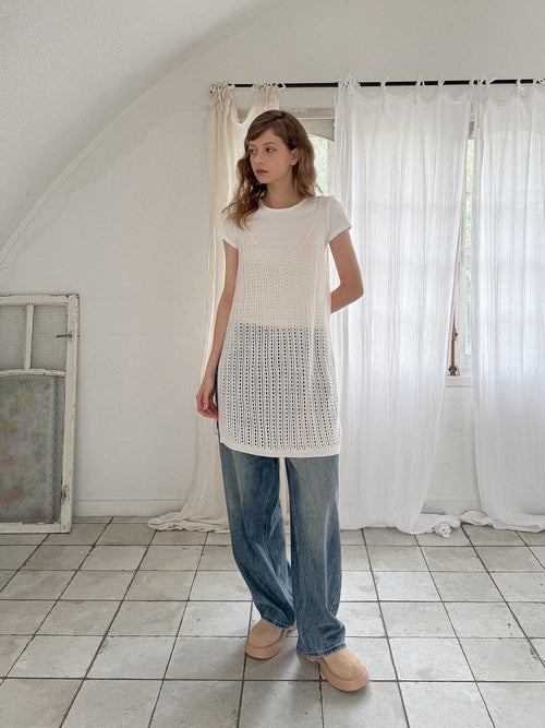 Another Layer Sleeveless Knit Dress-0