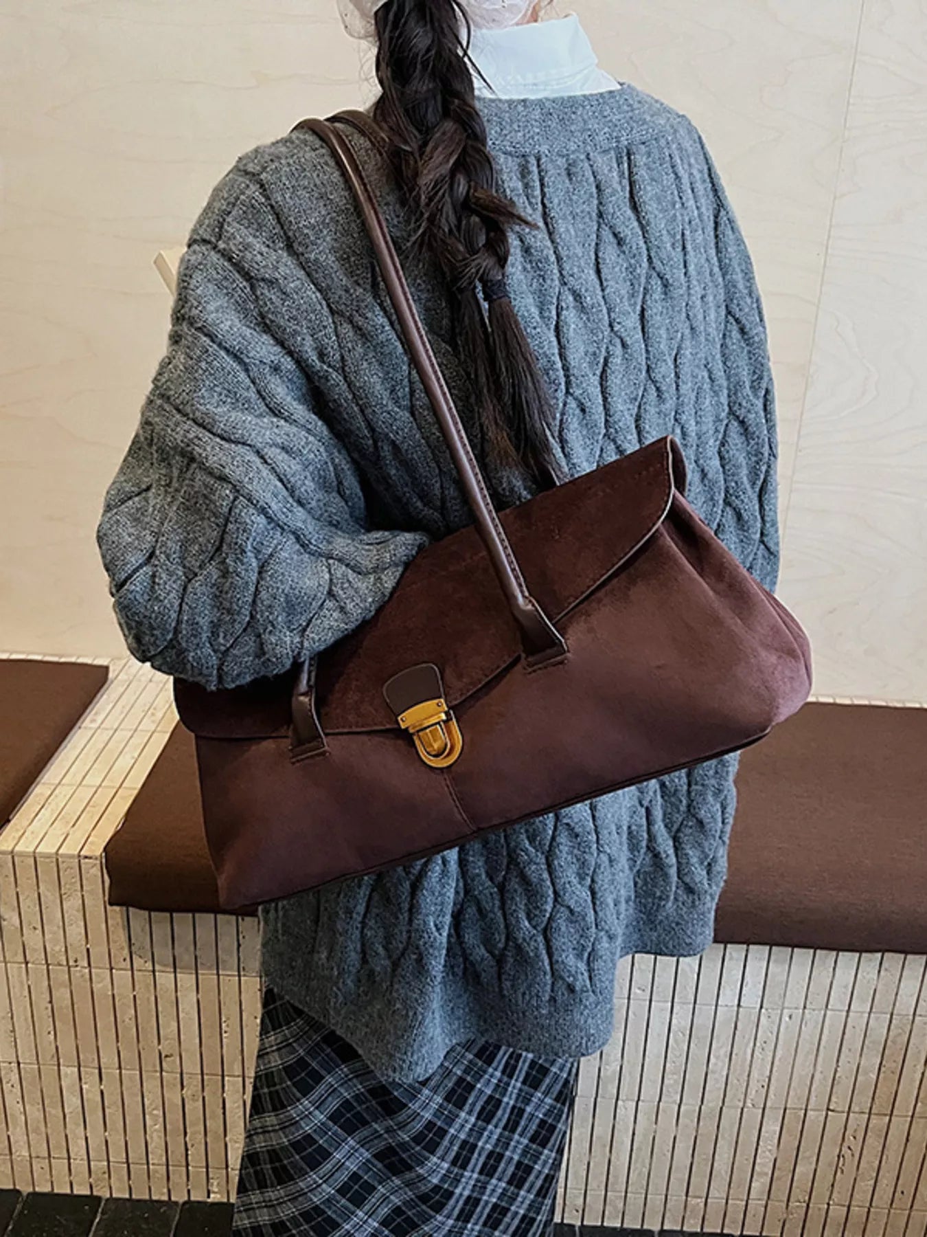 Saturday Suede Shoulder Bag