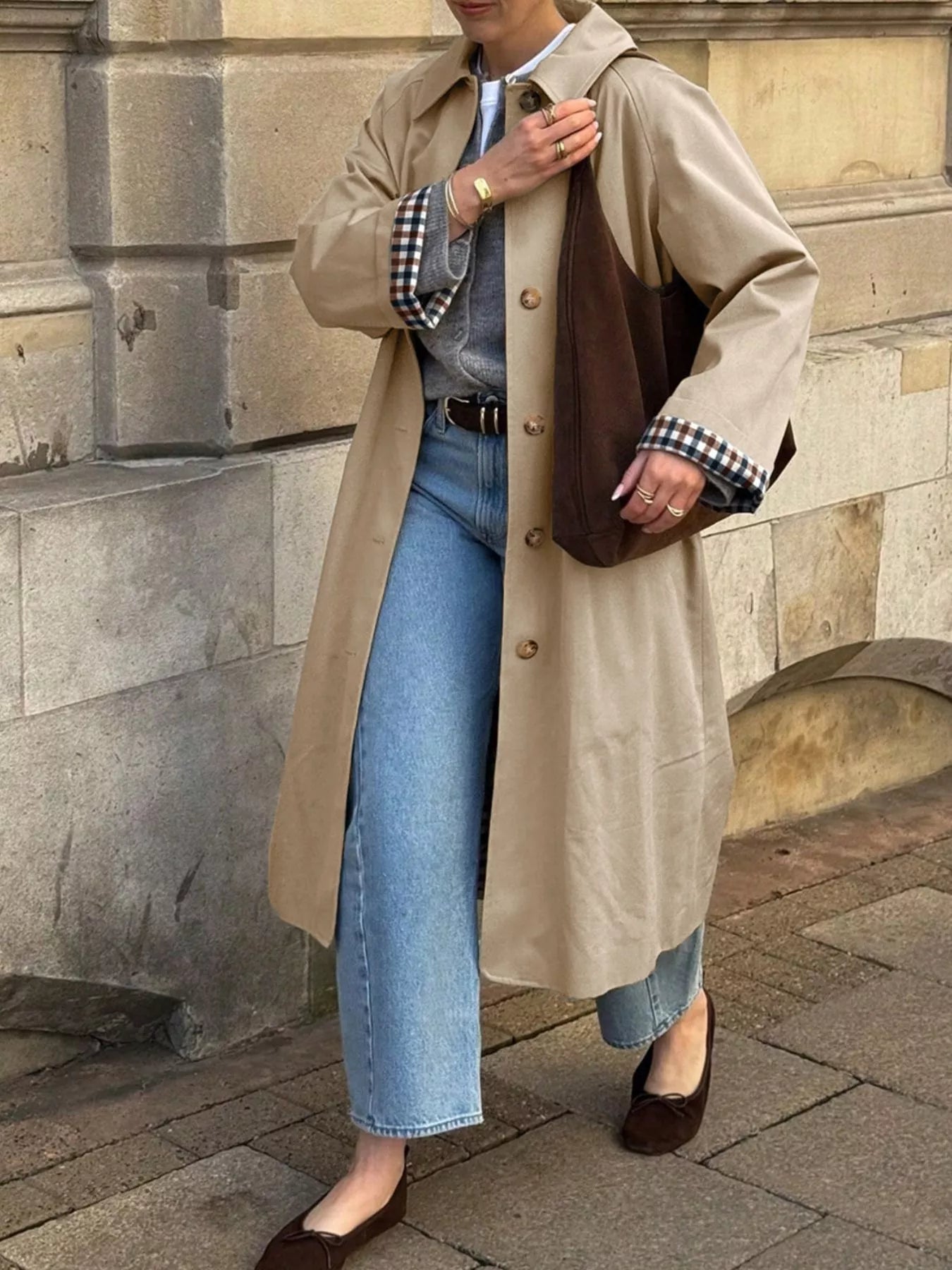 Spring Has Sprung Checkered Trench Coat