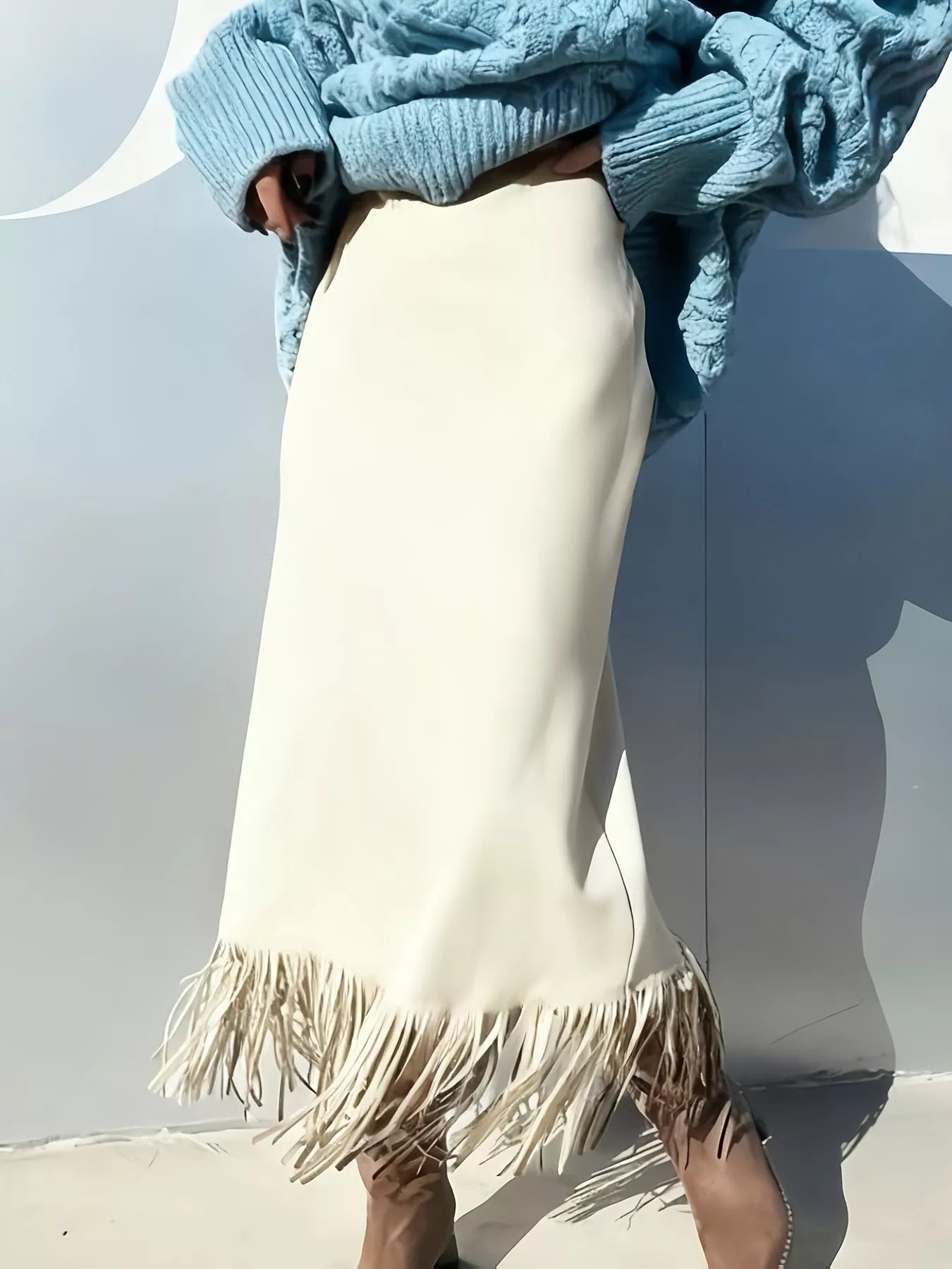 Add Some Texture Suede Fringe Skirt