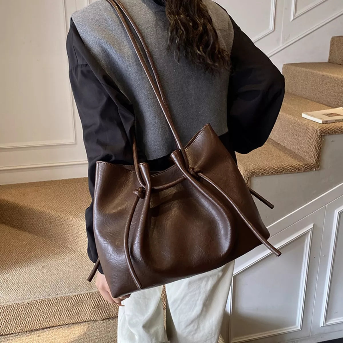 The Multitasker Drawstring Tote Bag with Pouch