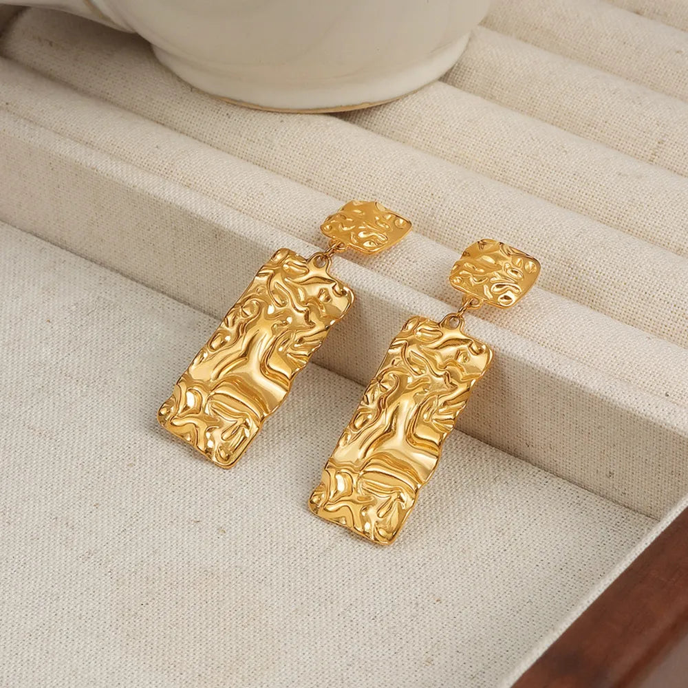 Rectangled Up Textured Earrings