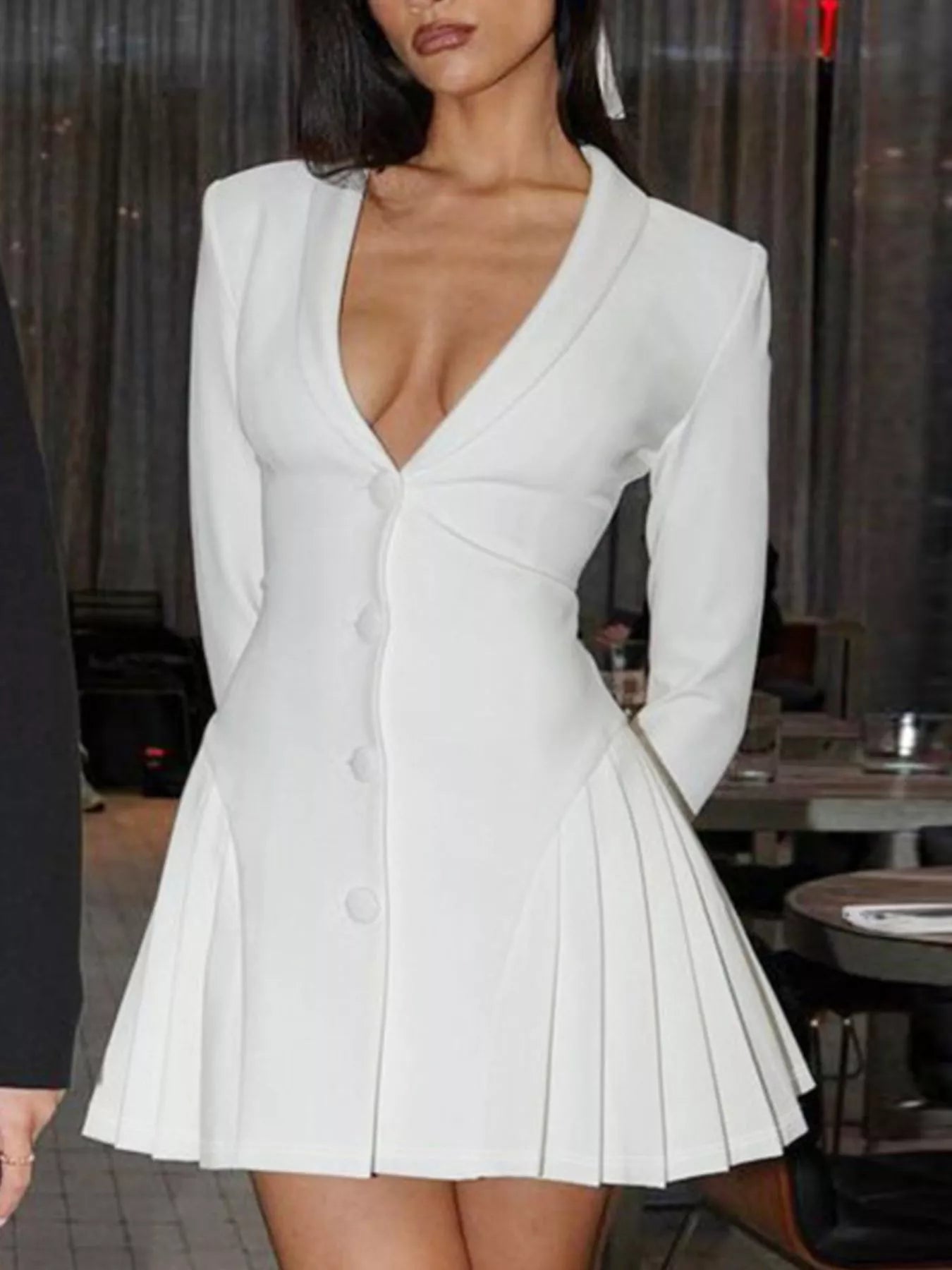 Yes Maam Pleated Mini Dress