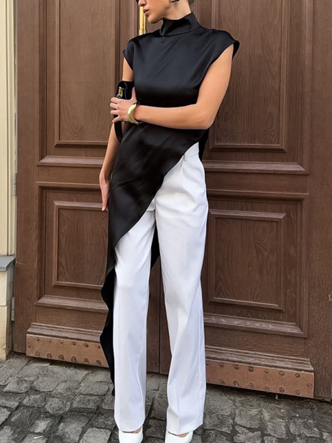 Allison's Asymmetrical Turtleneck Blouse