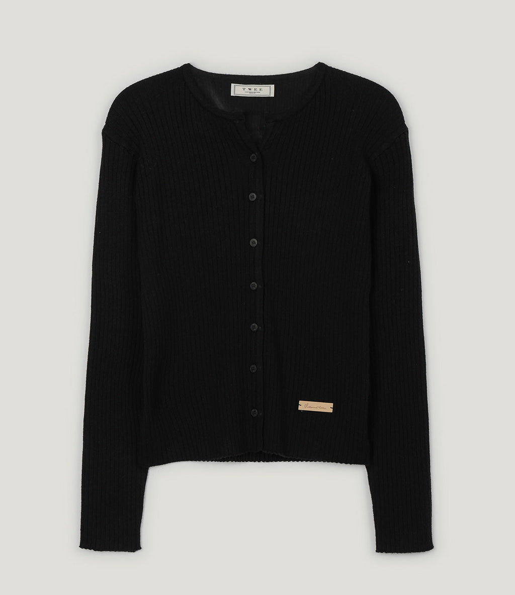 Simple Girl Button Ribbed Cardigan-8