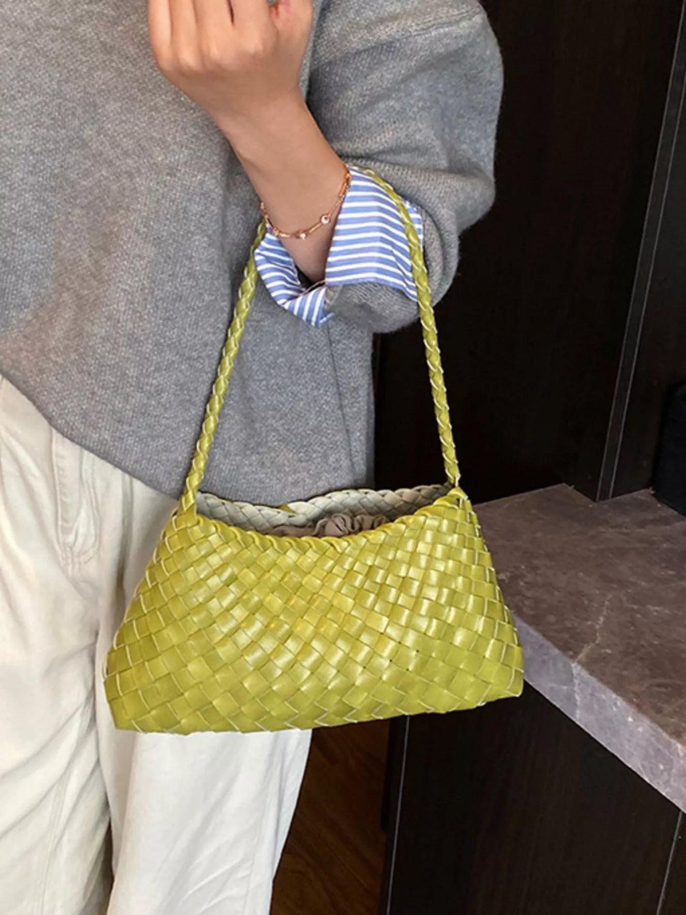Don't Forget Gloss Woven Shoulder Bag