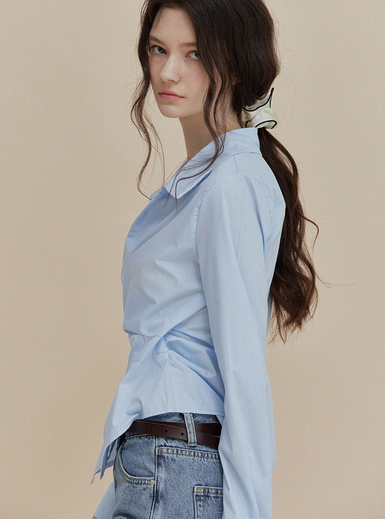 Karina Wrap Asymmetric Shirt-3