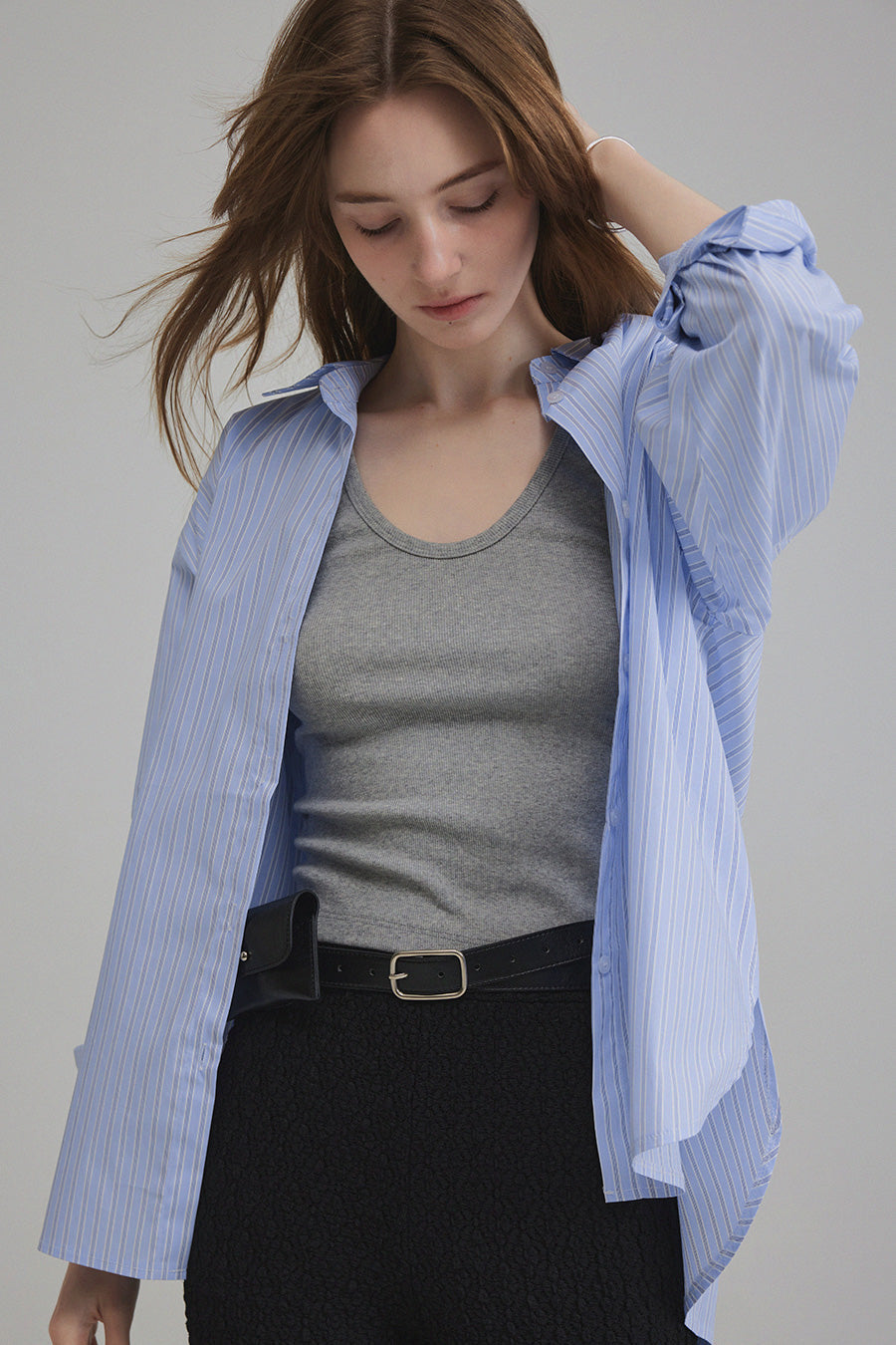 The Obvious Choice Stripe Overfit Shirt-2