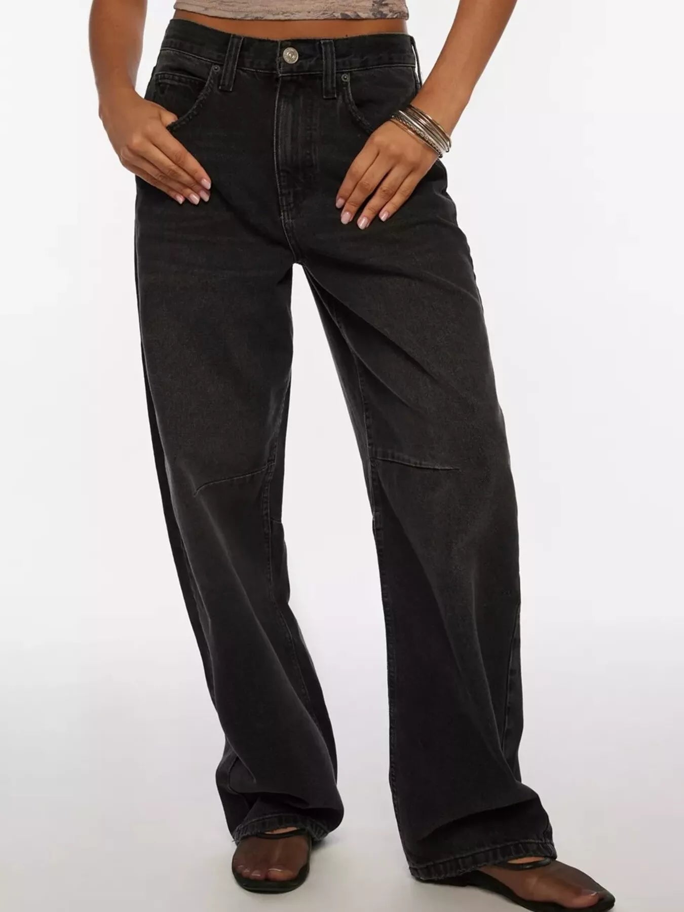 Vivian Vintage Wash Wide Leg Jeans