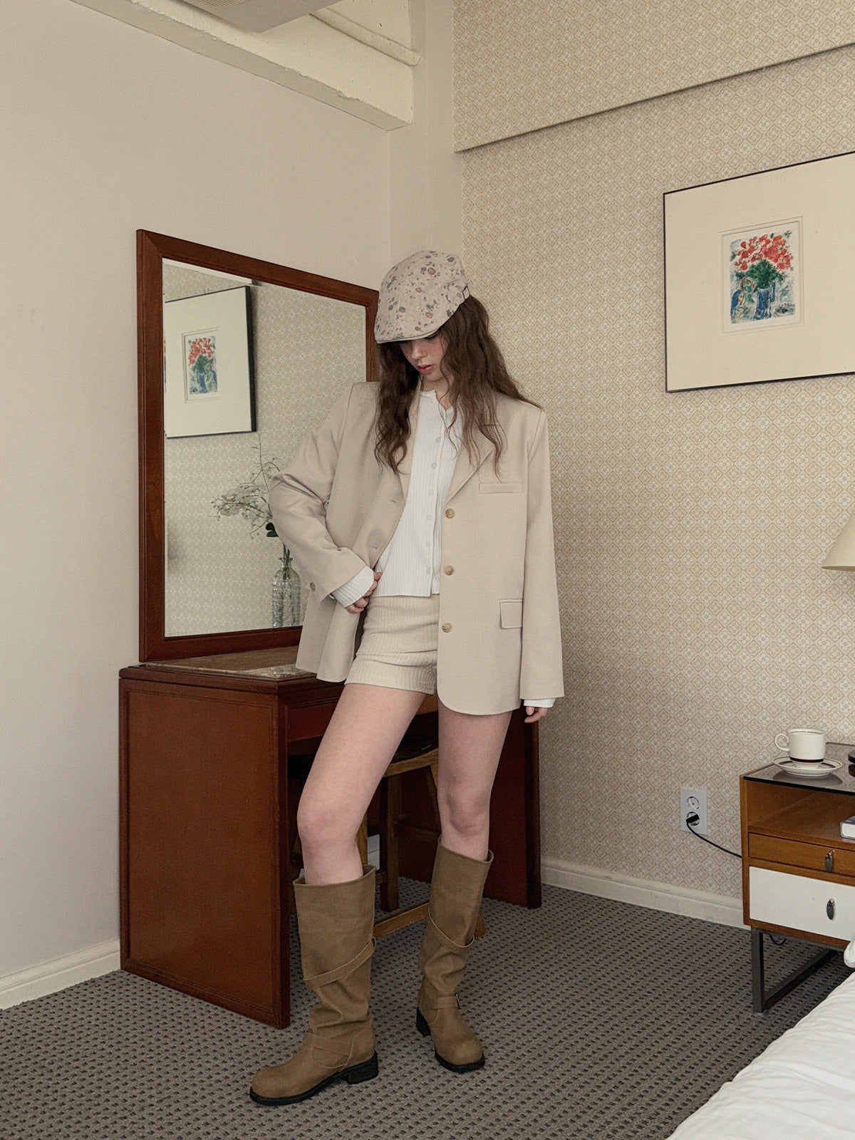 Simple Girl Button Ribbed Cardigan-3