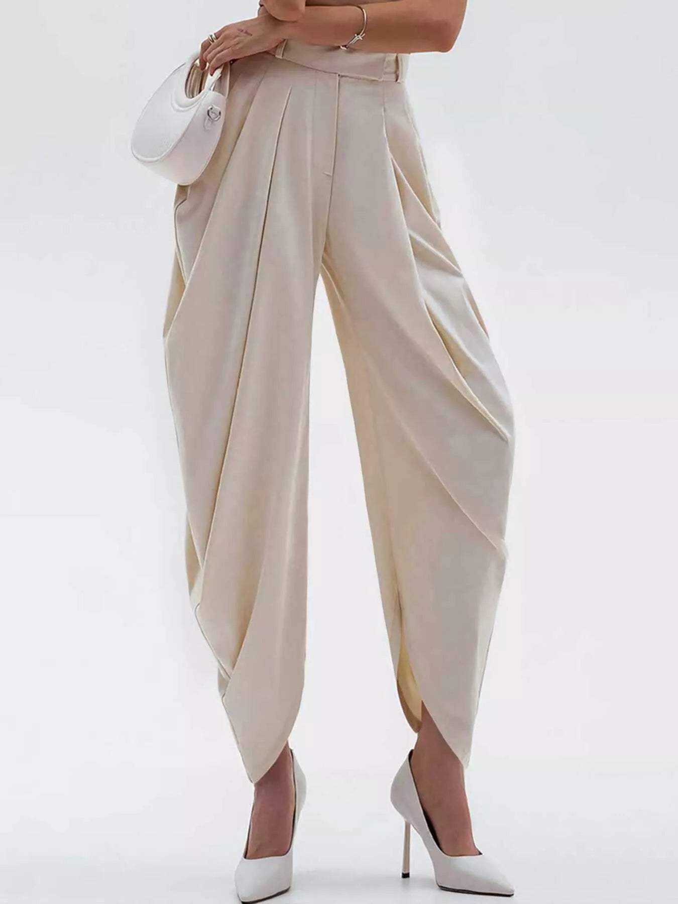 Playful Pleated Drape Pants