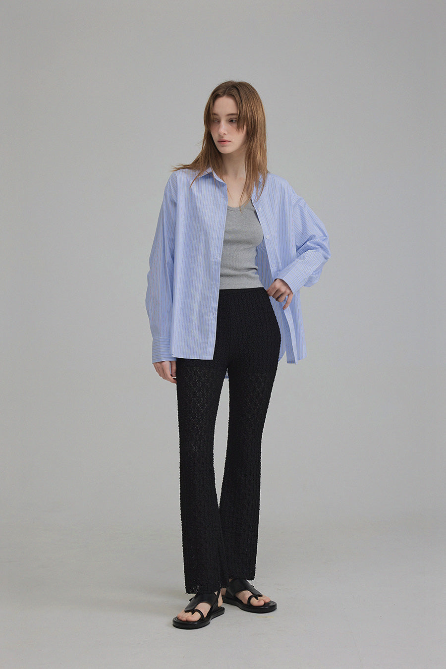 The Obvious Choice Stripe Overfit Shirt-1