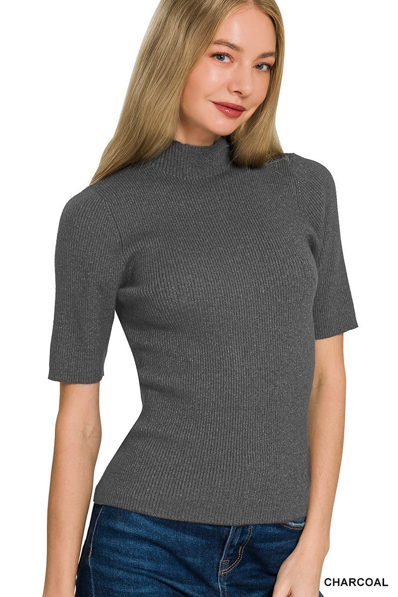 Zenana Mock Neck Sweater