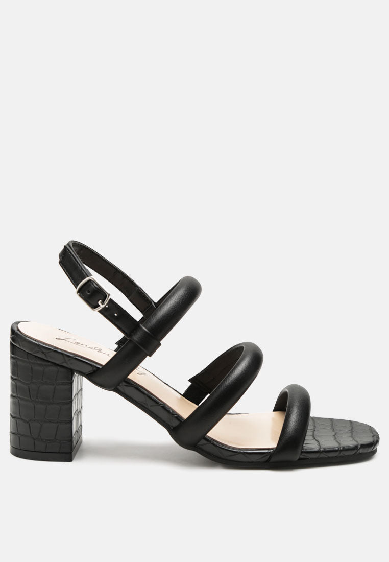 Slater Croc Block Heel Sandals
