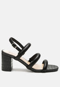 Slater Croc Block Heel Sandals
