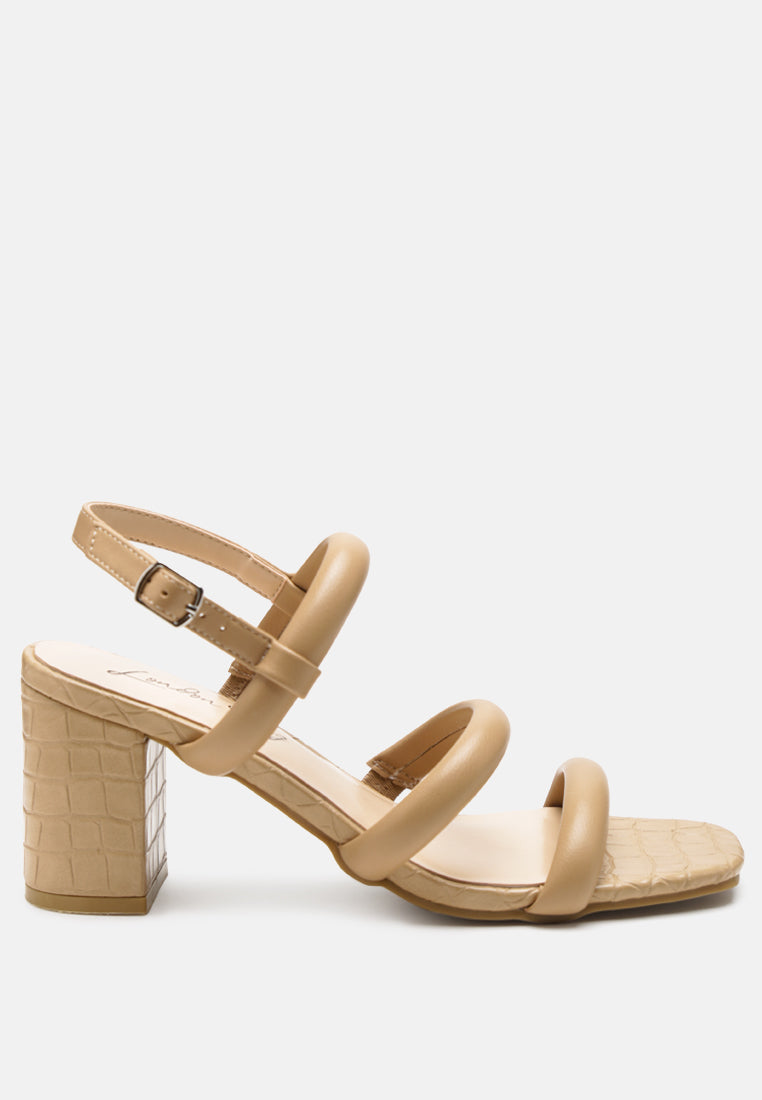 Slater Croc Block Heel Sandals